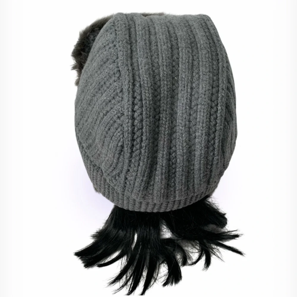 RH Faux Fur Cashmere Blend Knit Hat